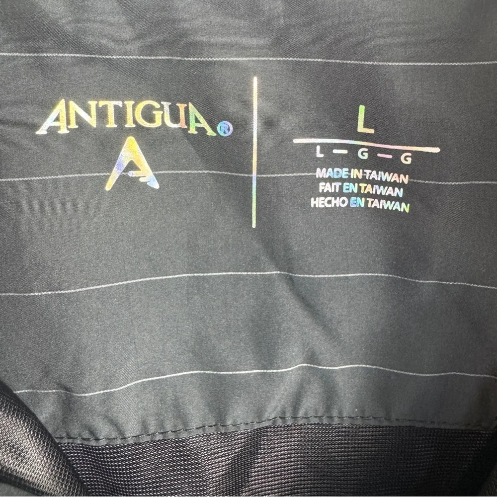 Antigua Golf Pullover Size L 1/4 Zip Rain Jacket Half Sleeve Gray